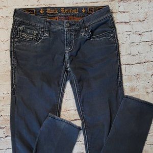 Rock Revival Women's Straight Leg Jeans - Dark Gray